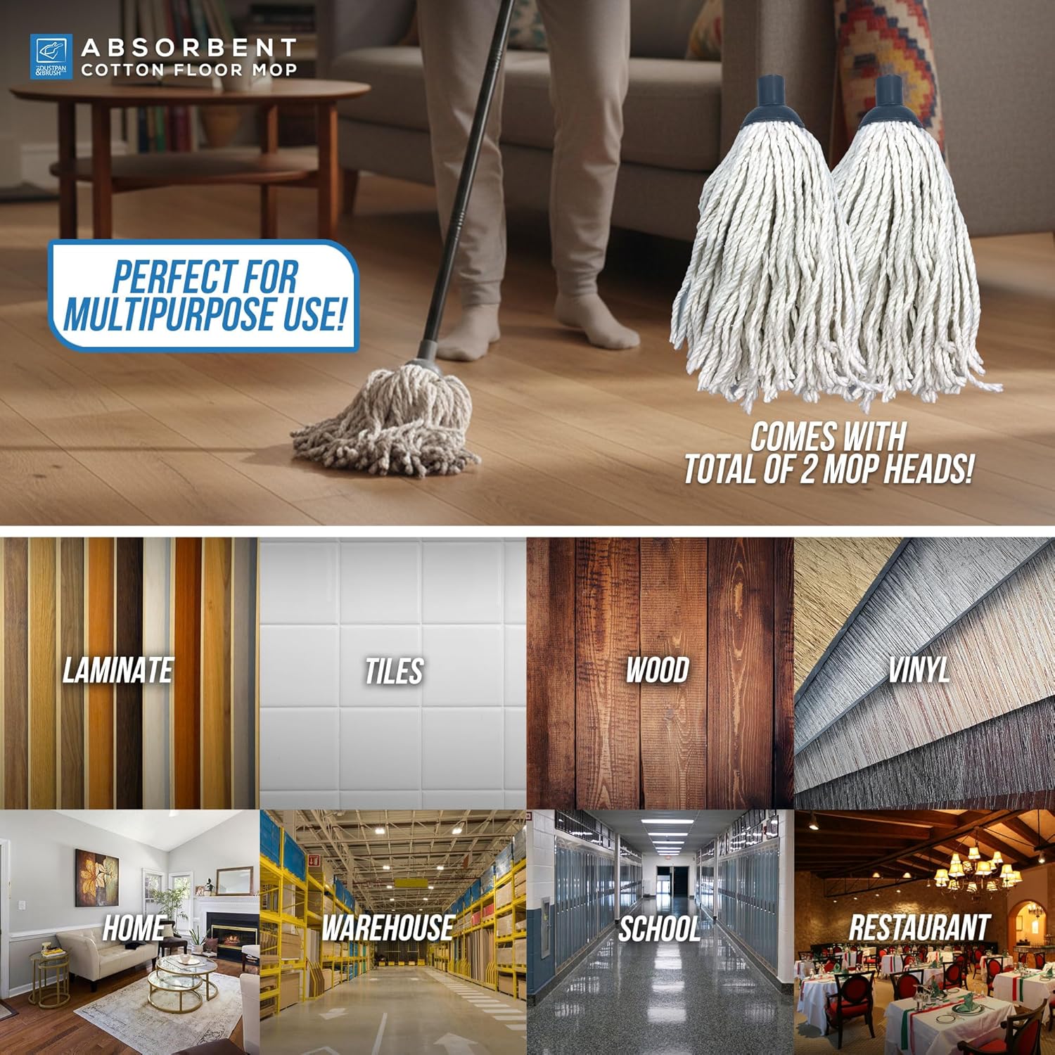 Thumbnail 5 de Cotton Floor Mops Mop System 110cm handle