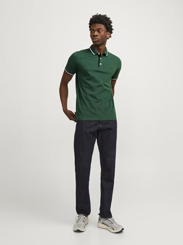 Detalle de Jack & Jones Jjepaulos Polo Ss Noos Polo para Hombre – Dark Grey Melange, talla L