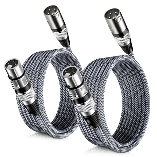 Detalle de Elebase XLR Microphone Cable 2Pack 2M/6.6FT: Durable M‑to‑F Cables for Everyday Audio