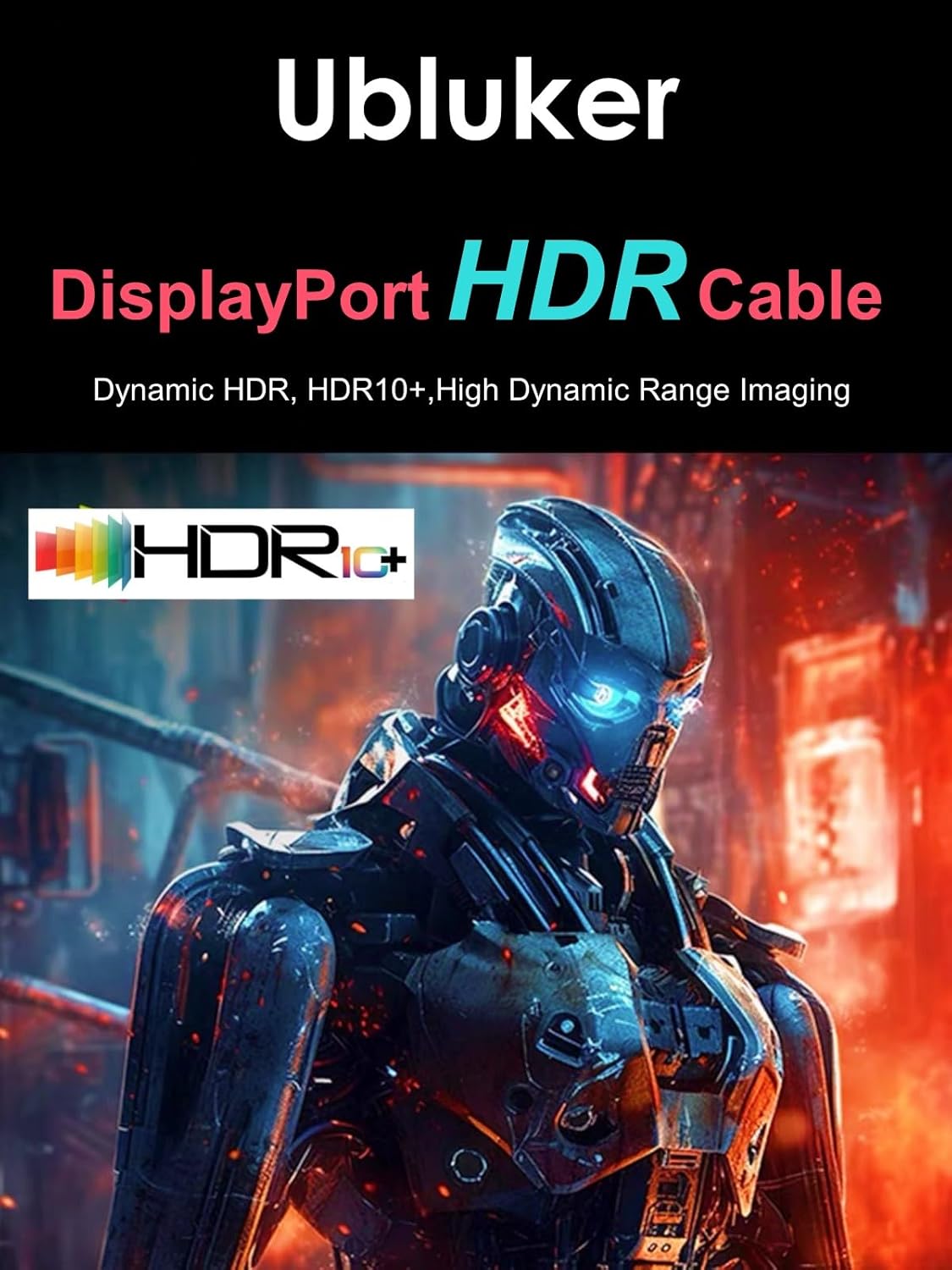 Thumbnail 5 de Ubluker 10K 8K DisplayPort 2.1 cable (54Gbps, 2m) – Certified DP to DP cord for high refresh gaming