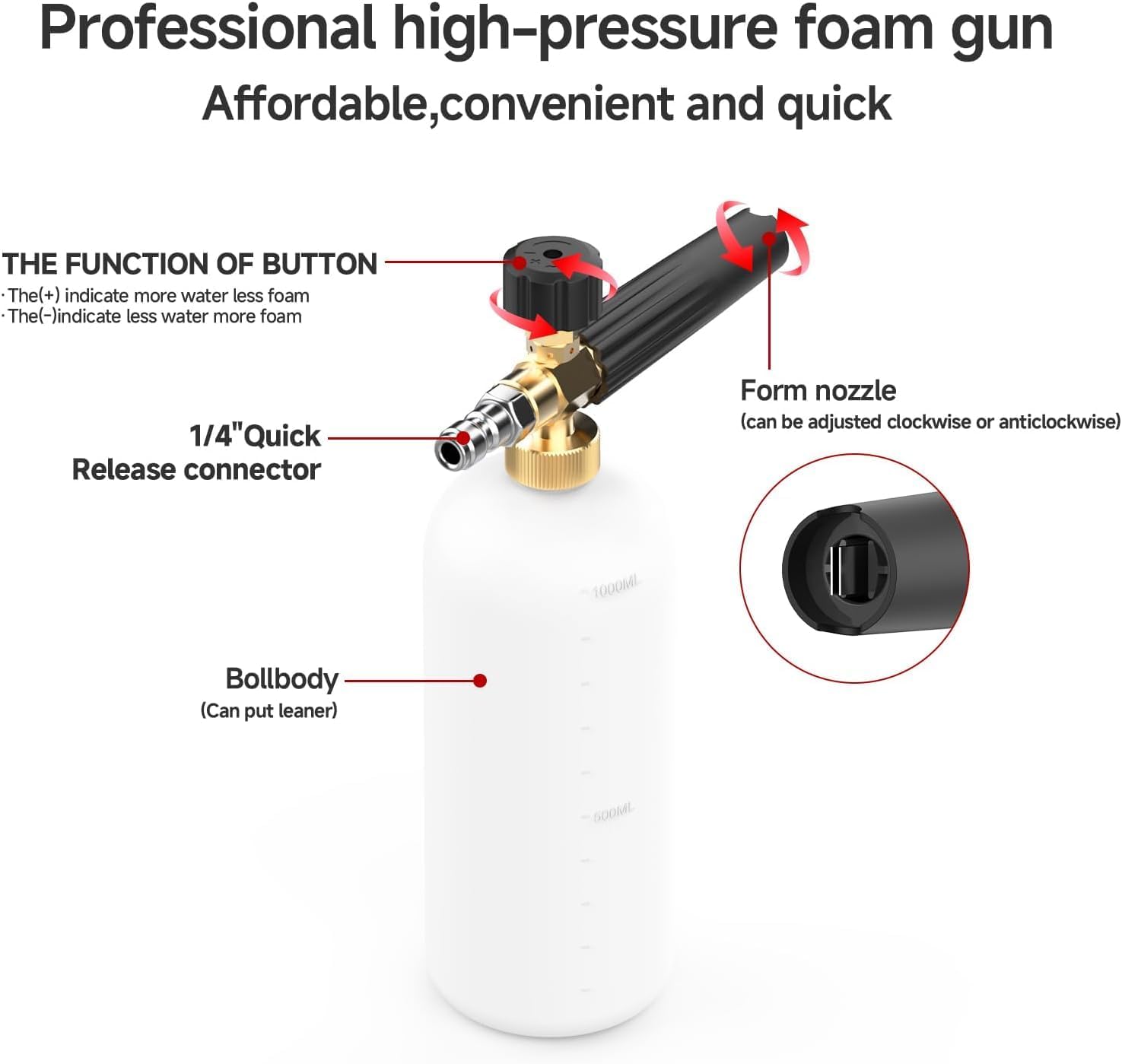 Detalle 1 de Snow Foam Lance 1L adjustable foam cannon