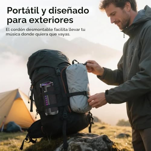 Thumbnail 8 de Altavoz Bluetooth Portátil 25W de coioc: sonido estéreo 360°, IPX7 y luz RGB para exterior