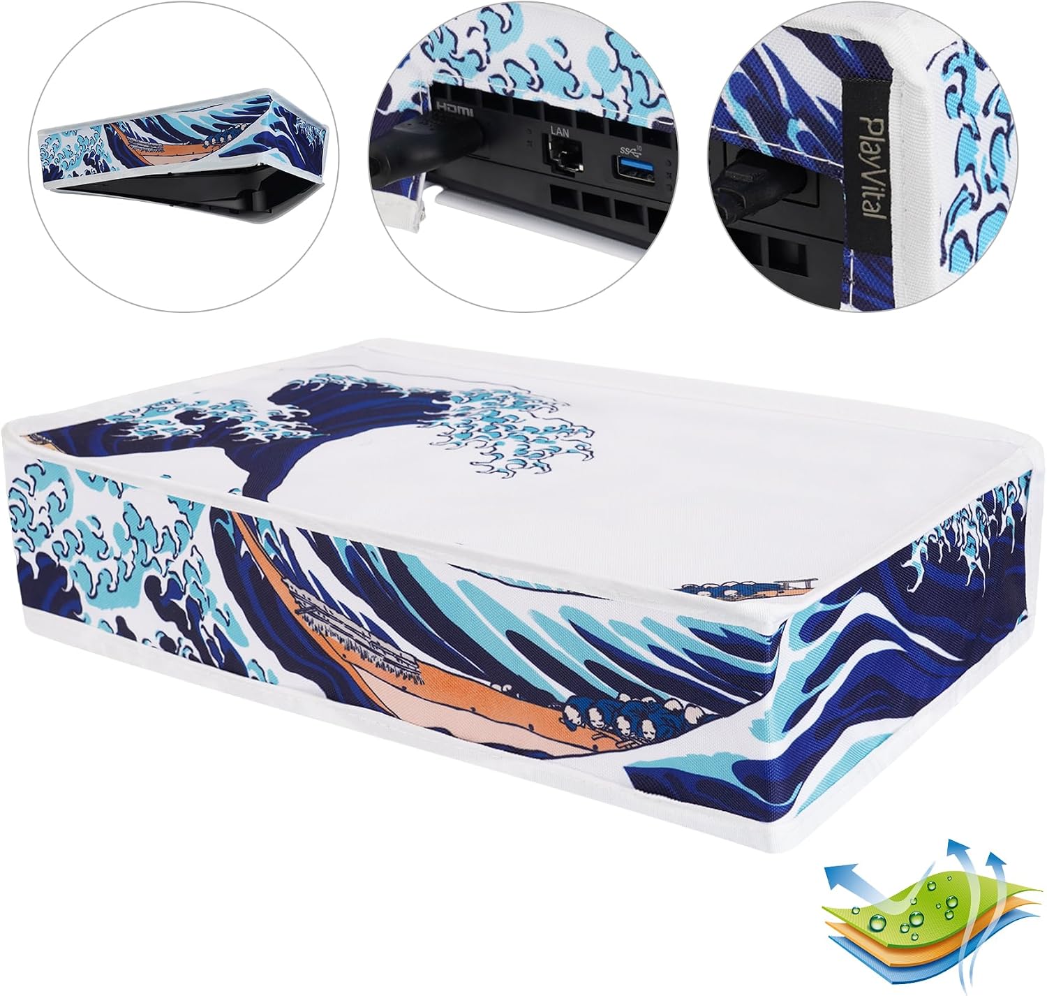 Detalle de Playvital Horizontal Dust Cover for PS5 Slim Digital Edition 🛡