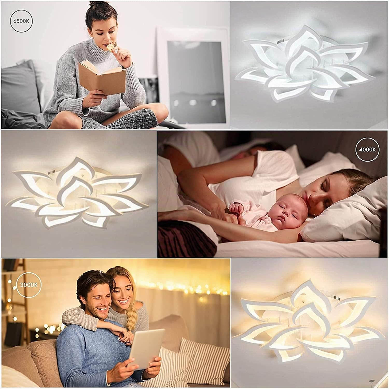 Detalle 2 de Plafoniera LED soffitto Moderno dimmerabile con telecomando – 85 cm, 80 W