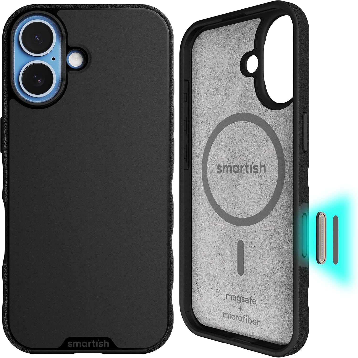 Detalle de Smartish Gripmunk iPhone 17 MagSafe Case with Camera Control Protection (Black Tie Affair)