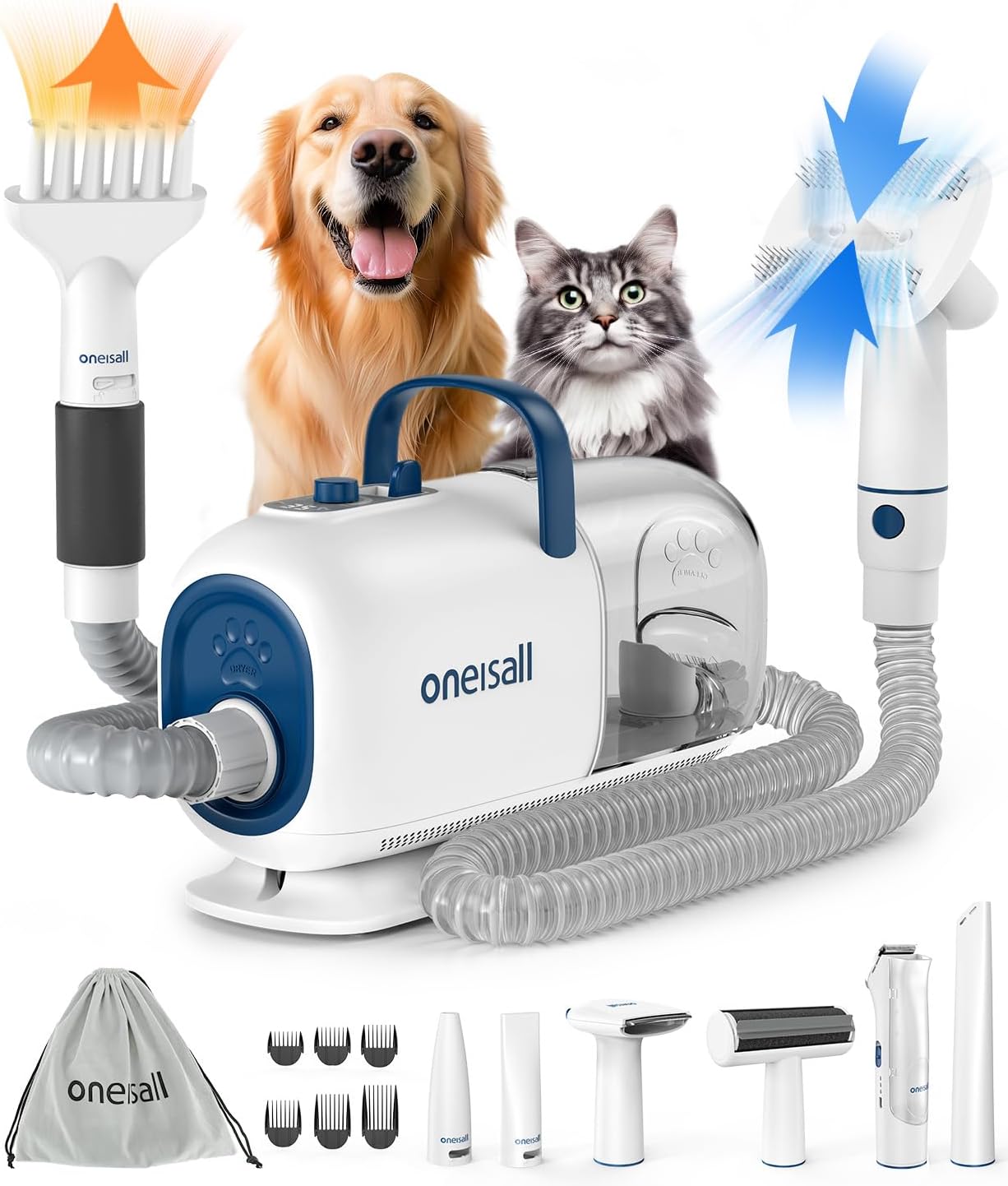 Detalle de Oneisall Dog Grooming Vacuum Kit