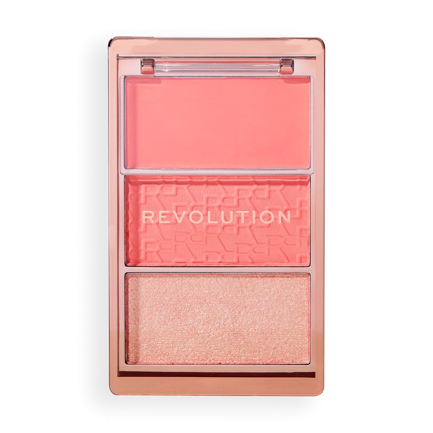 Detalle de Revolution Blush Icon Palette (Authentic Peach) – Hochpigmentierte Creme- & Puder-Rougepalette