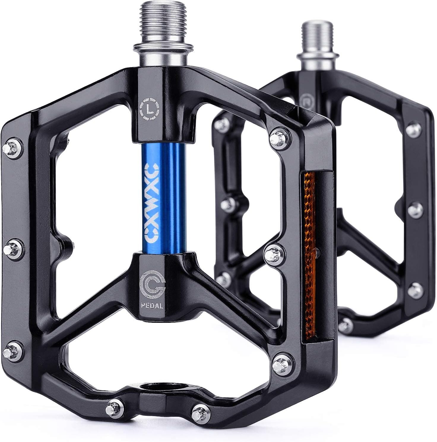 Detalle de CXWXC Road/MTB Bike Pedals – Aluminum Alloy, Removable Anti-Skid Nails
