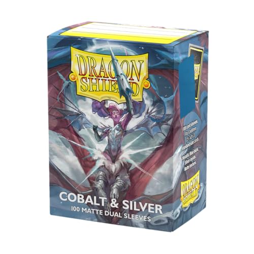 Detalle de Dragon Shield AT-15064-100 Standard Size Matte Dual Sleeves – Special Edition cobalt/silver