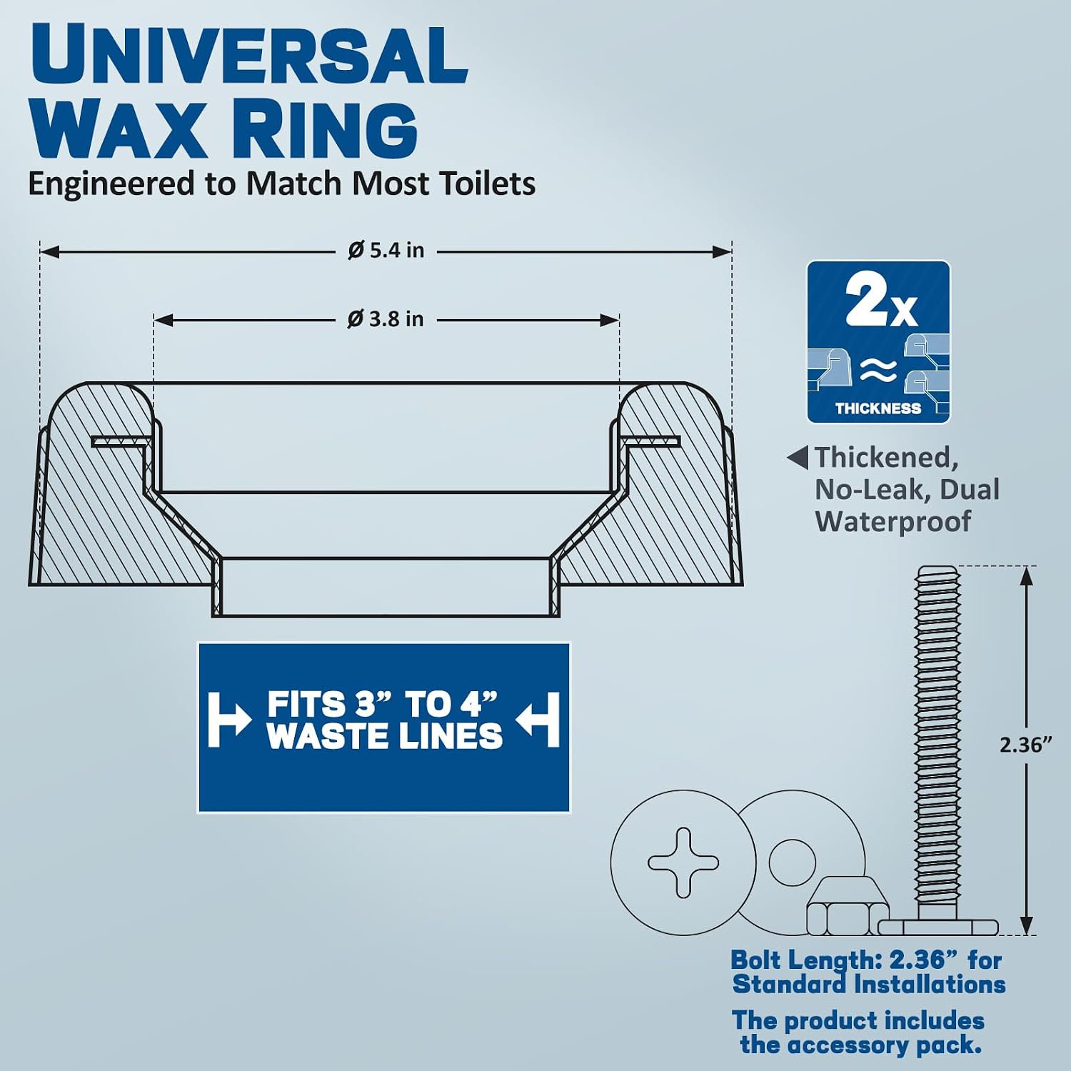 Detalle de NEEXAN Toilet Wax Ring Kit for 3- and 4-Inch Pipes