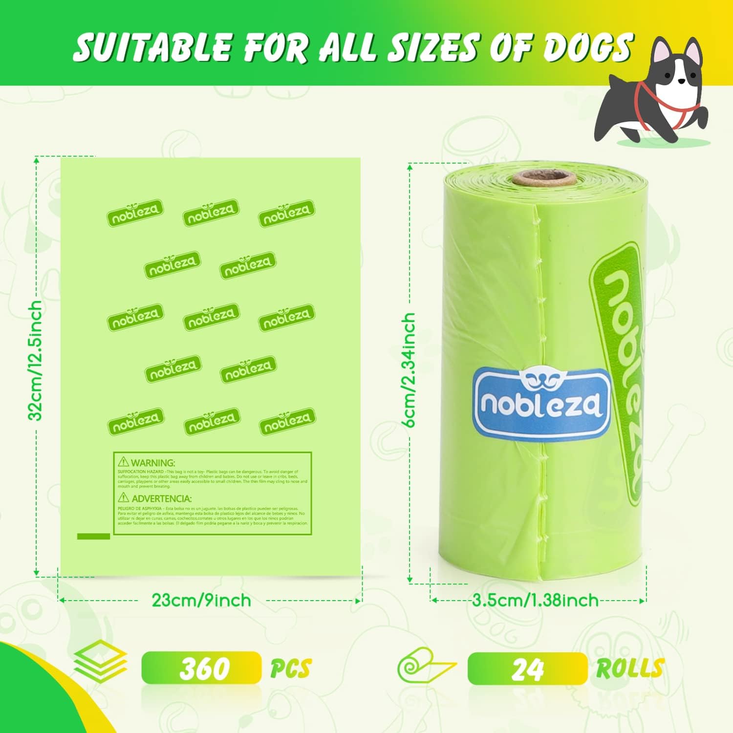 Detalle de Nobleza Bolsas para caca de perro 360 unidades