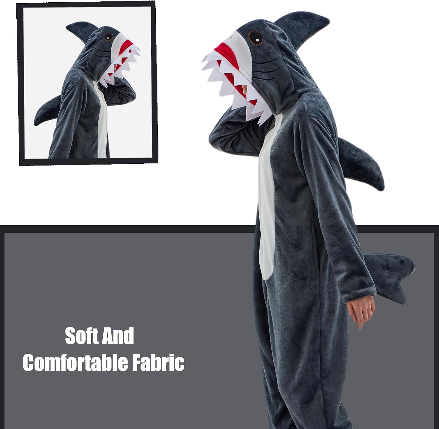 Thumbnail 1 de JUOLOET Unisex Animal Onesie Pajamas with Hood and Side Pockets