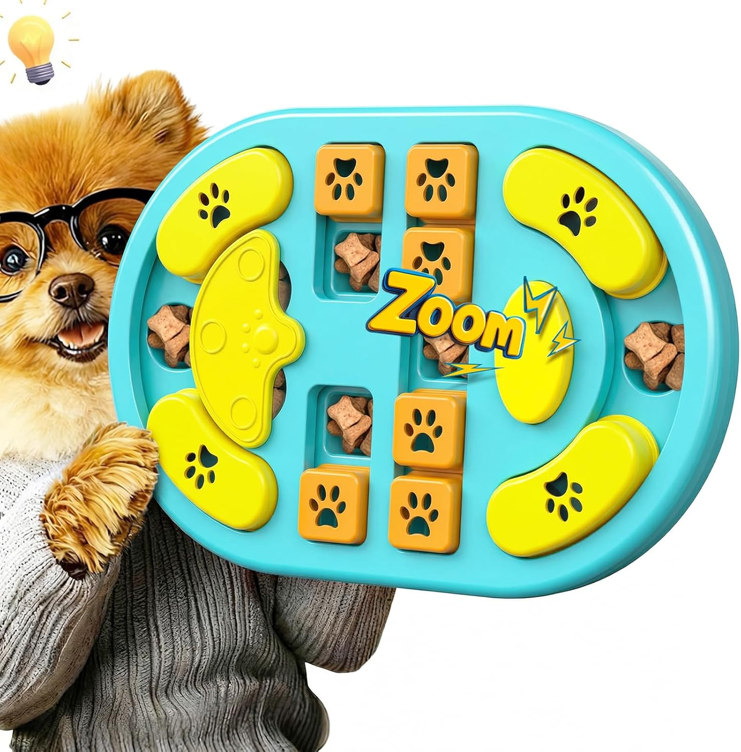 Detalle de TRIGRAND Intelligenz-Hundespielzeug mit Quietschern – Puzzle, langsames Fressen und Waschbarkeit
