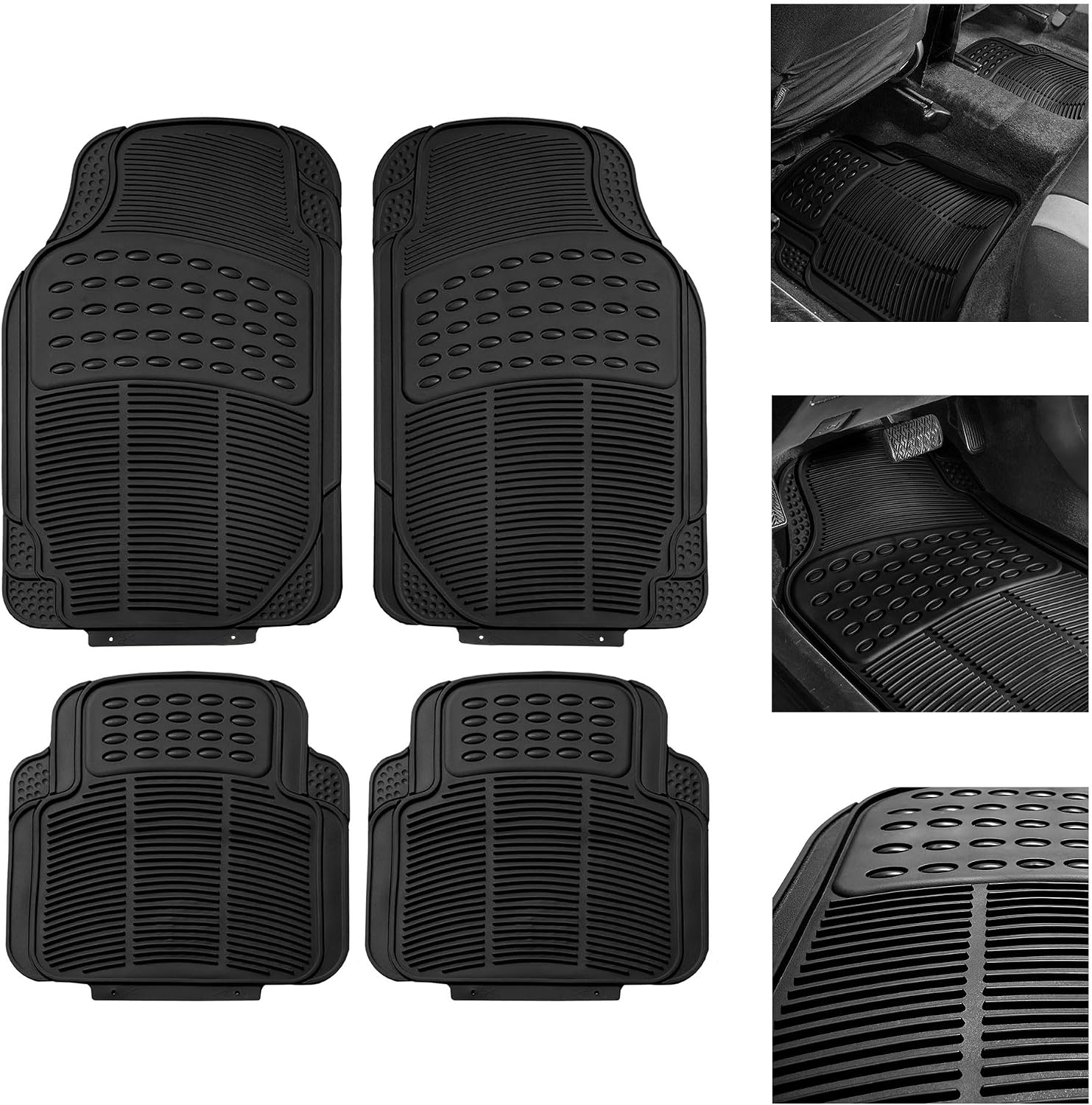Detalle de FH Group Rubber Car Floor Mats Universal Fit