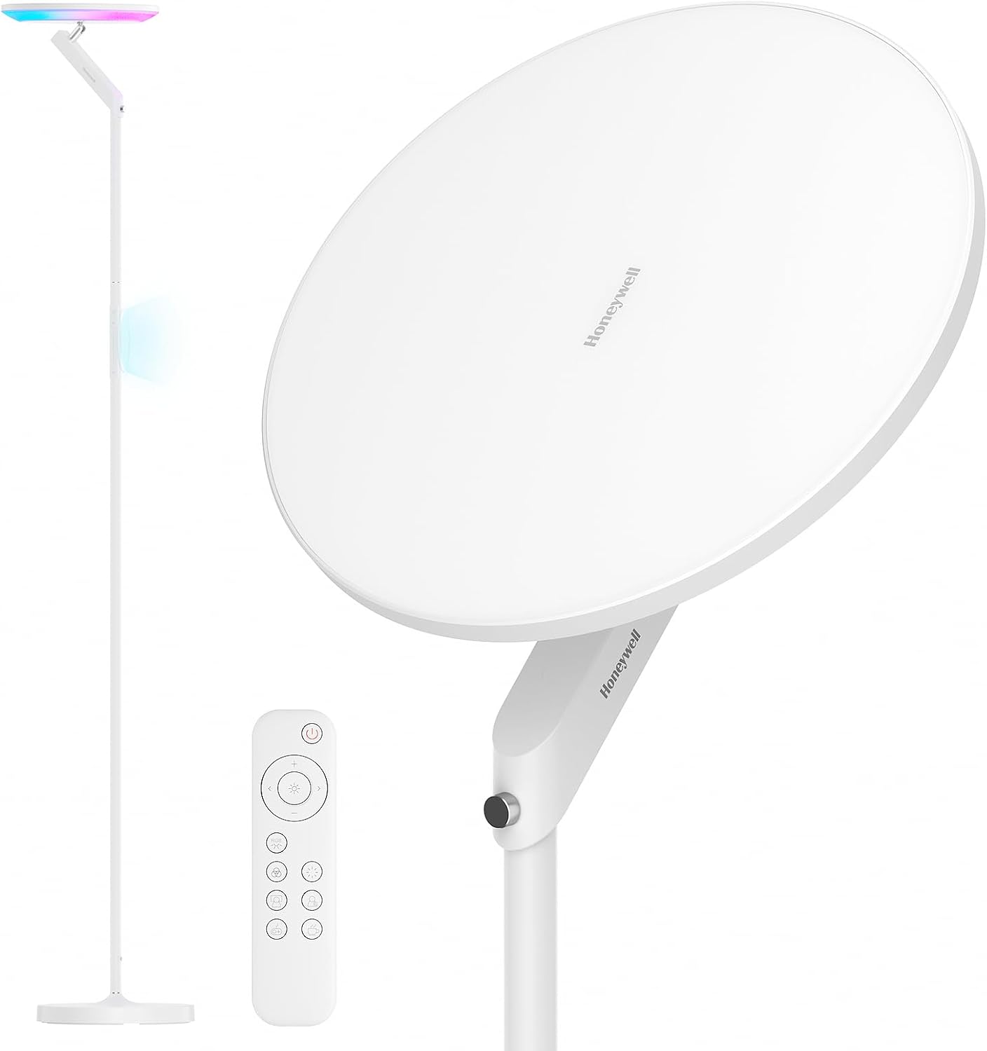 Detalle de Honeywell Lampada da terra LED F2 Sunturalux™ Torchiere con telecomando e 7 livelli dimmerabili