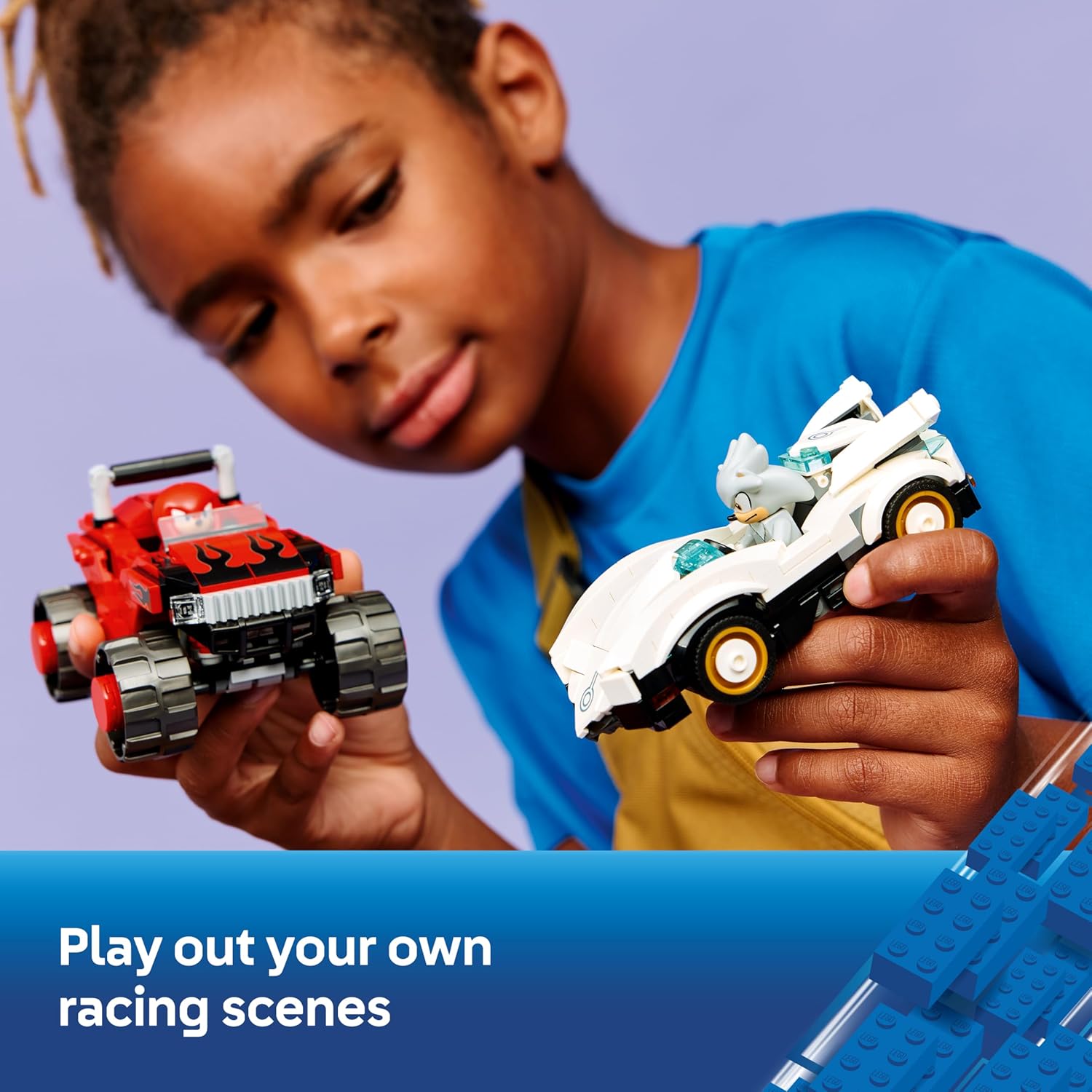 Detalle de LEGO Sonic the Hedgehog Silver's Car vs. Knuckles' Monster Truck 77118 review