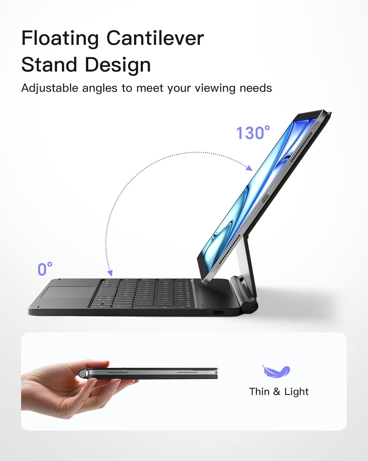 Thumbnail 2 de Inateck Magnetic Keyboard Case for iPad 11" 7‑colour backlight