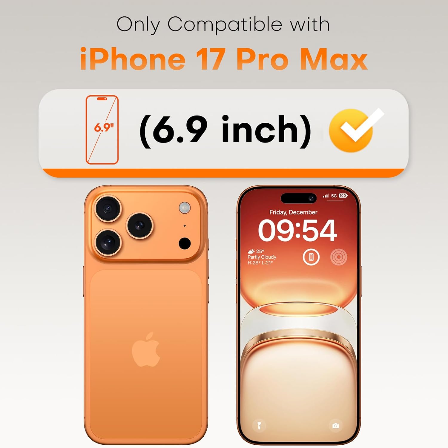 Detalle de TOCOL for iPhone 17 Pro Max Screen Protector (2 Pack) – Instant Auto-Installation, 9H+ Tempered Glass, Full Coverage