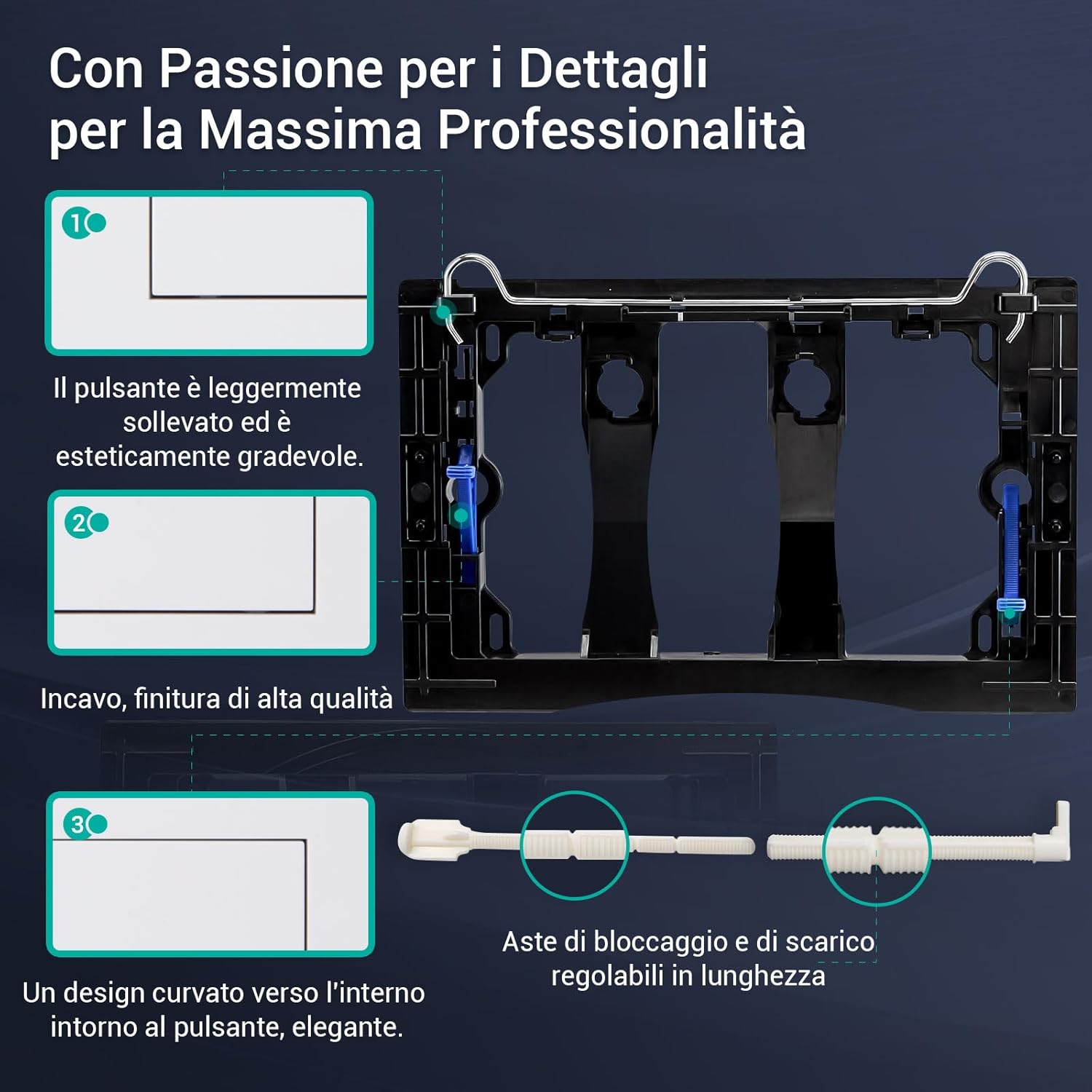 Thumbnail 4 de Empyreal Placca di controllo: kit di ricambio per cassetta Geberit Sigma UP320/UP300 – Bianco Opaco