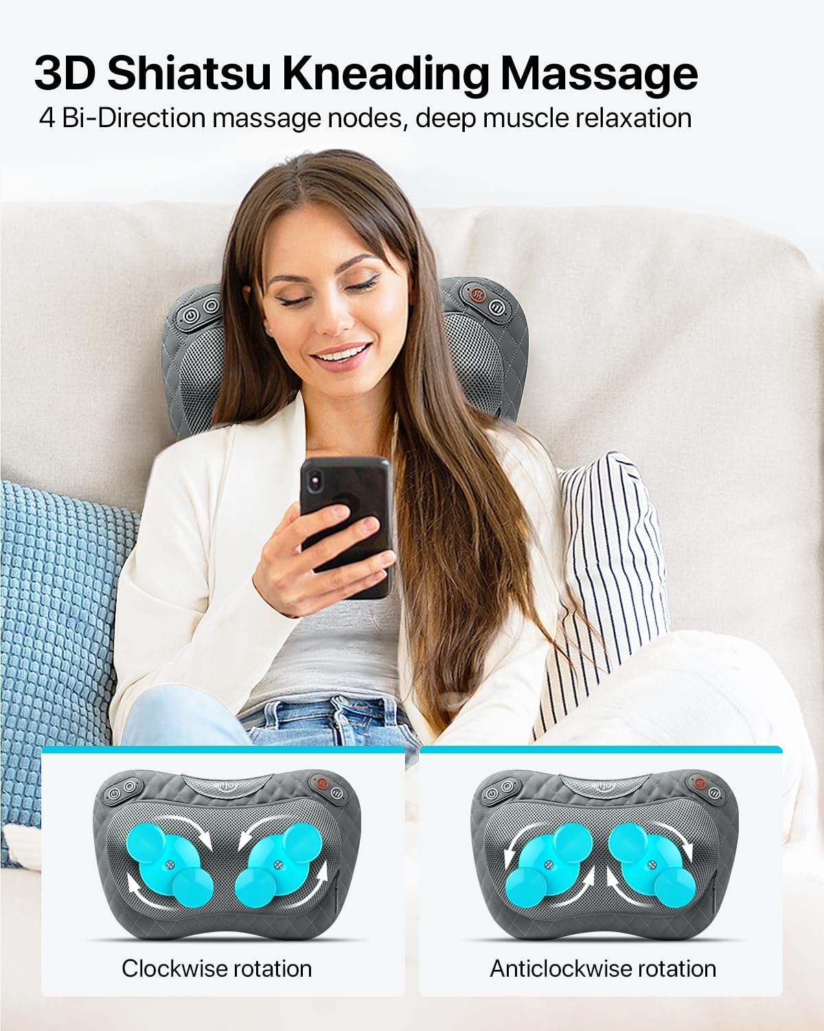 Thumbnail 1 de ALLJOY Almohada de masaje Shiatsu 3D