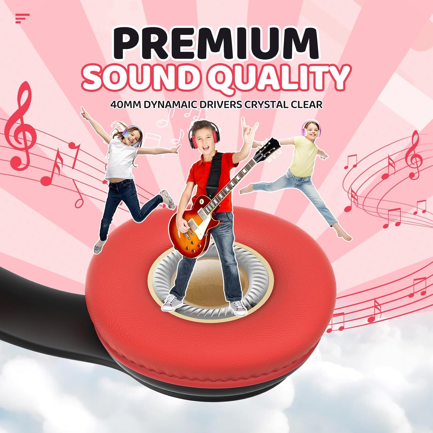 Thumbnail 6 de JoySpark Kids Bluetooth Headphones: Lightweight, Safe Volume & Long Battery Life