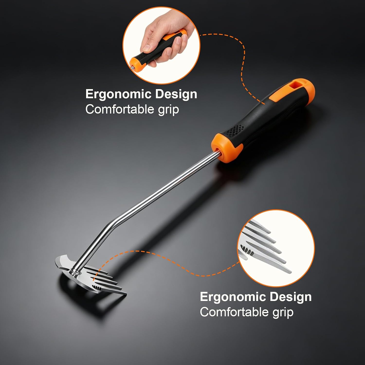 Detalle de VIBINNO VI603T 3-Piece Garden Tool Set with Stainless Steel Heads
