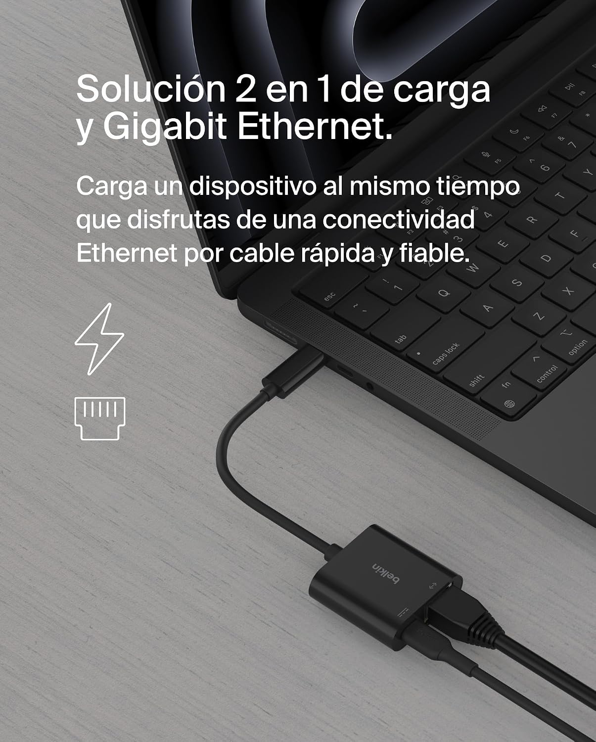 Thumbnail 1 de Belkin Connect Adaptador USB-C a Ethernet y Carga 100W