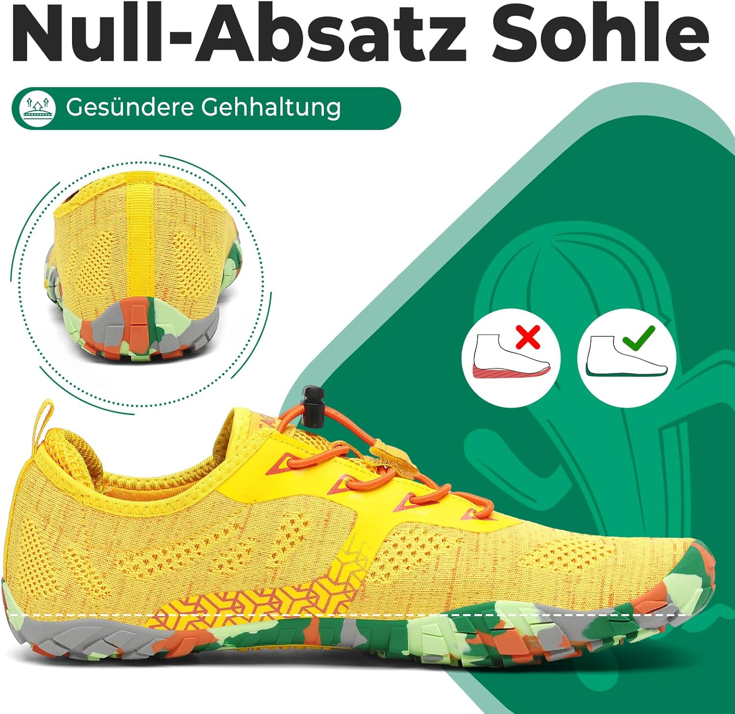Thumbnail 3 de SAGUARO Knit Barfußschuhe rutschfest – Zero-Drop, 360° faltbar, Größe 36–48