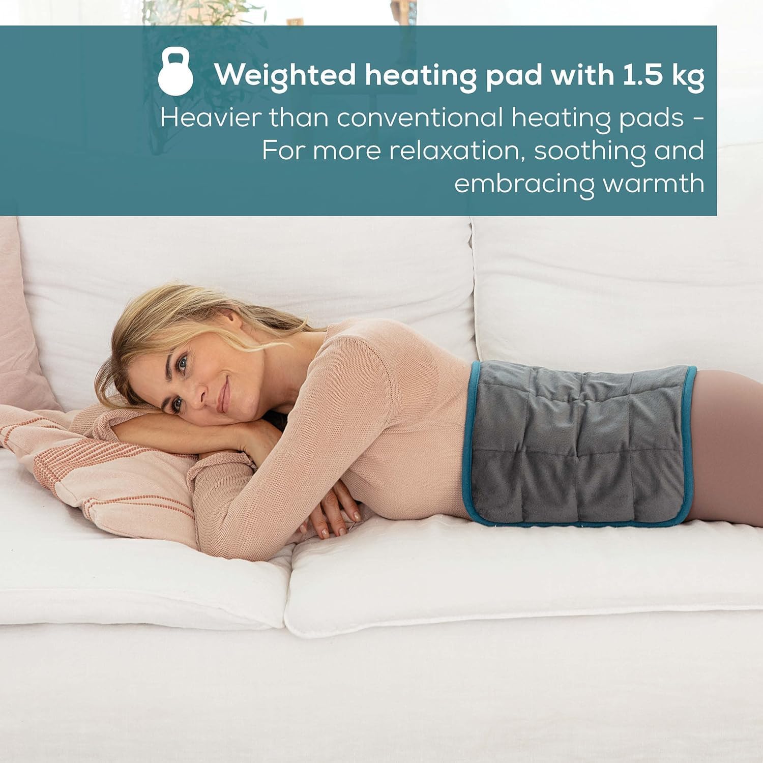 Detalle de Beurer HK 145 Cosy Weighted Heating Pad: 1500g of Embracing Warmth in a 60 x 30 cm Pad