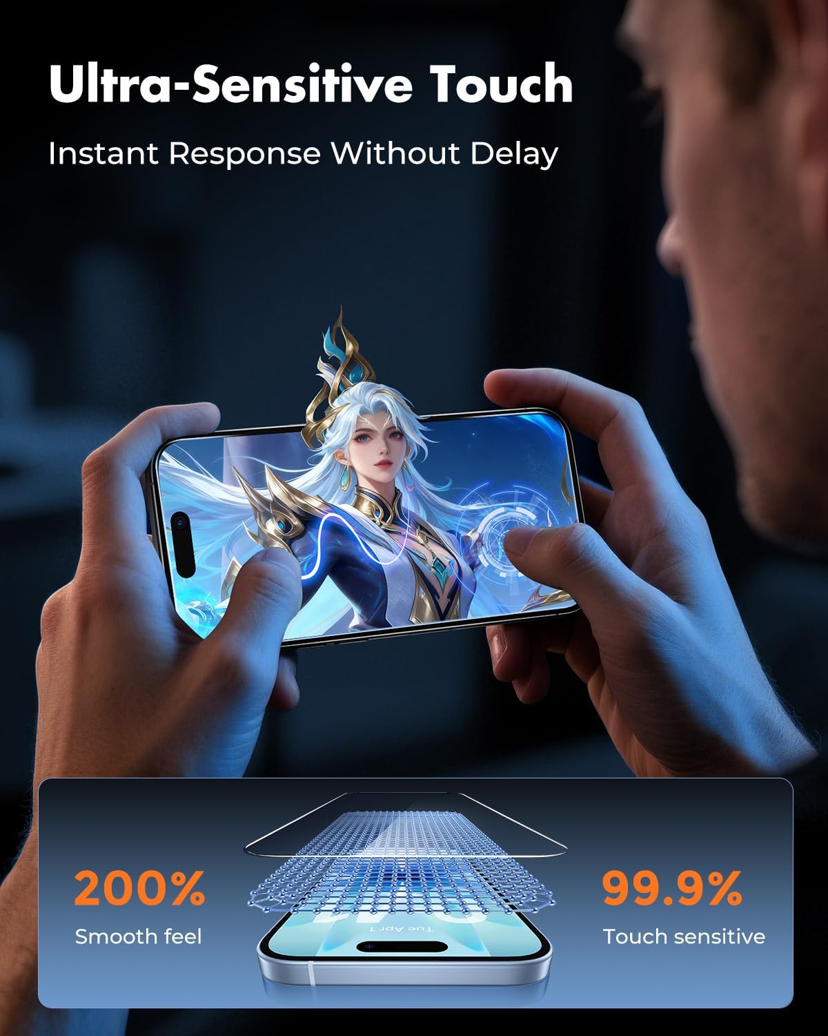 Thumbnail 5 de UNBREAKcable 4-Pack iPhone 17 Tempered Glass Screen Protector with Easy Install Frame (Case Friendly, 9H)