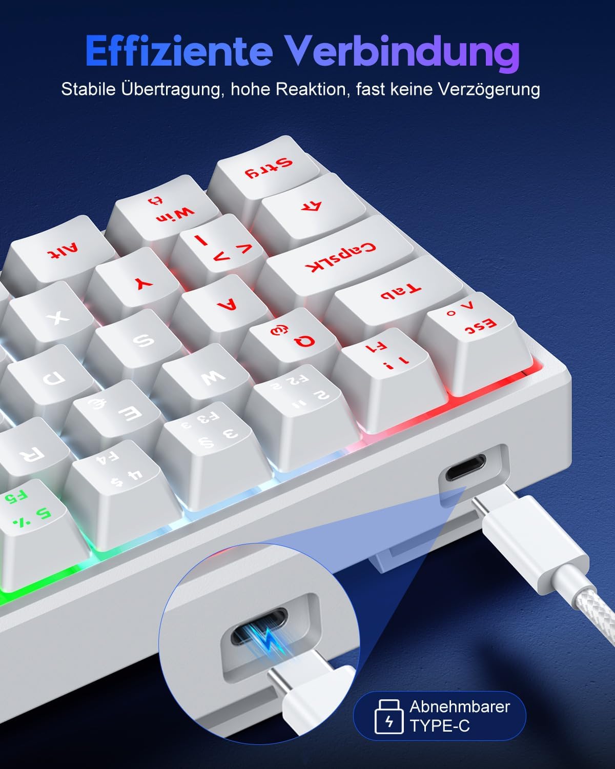 Thumbnail 6 de TECURS Gaming Tastatur 61 Tasten ⌨