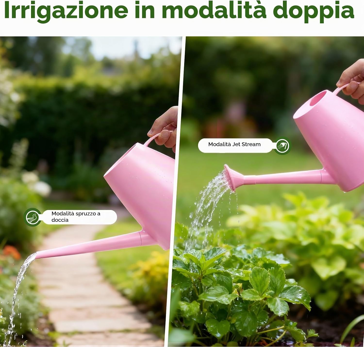 Detalle de Bamworld Annaffiatoio per Piante da Interno con Beccuccio Lungo 1,8L – Rosa Cipria