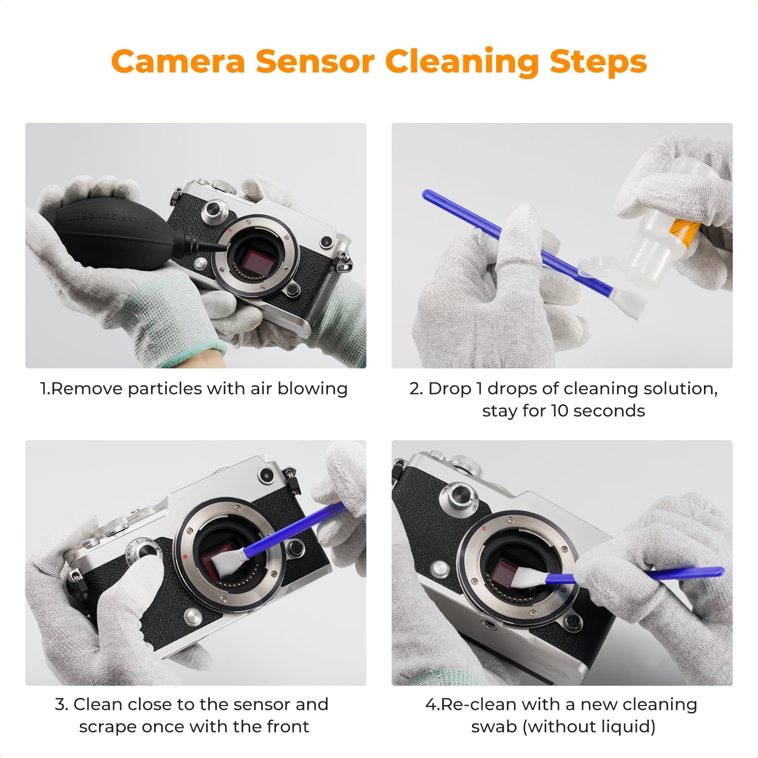 Thumbnail 6 de K&F CONCEPT Micro Four Thirds Sensor Cleaning Kit — 10 x 12mm Swabs + 20ml Cleaner