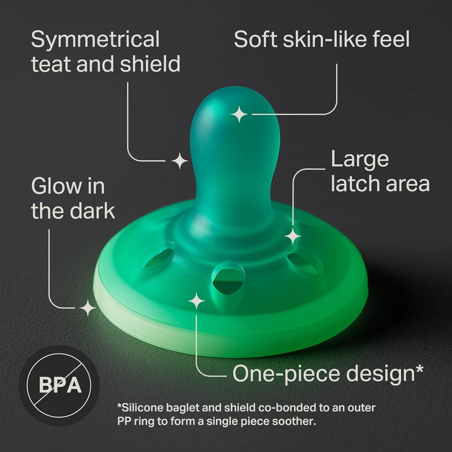 Thumbnail 2 de Tommee Tippee Breast-Like NightGlow Dummy 4-Pack