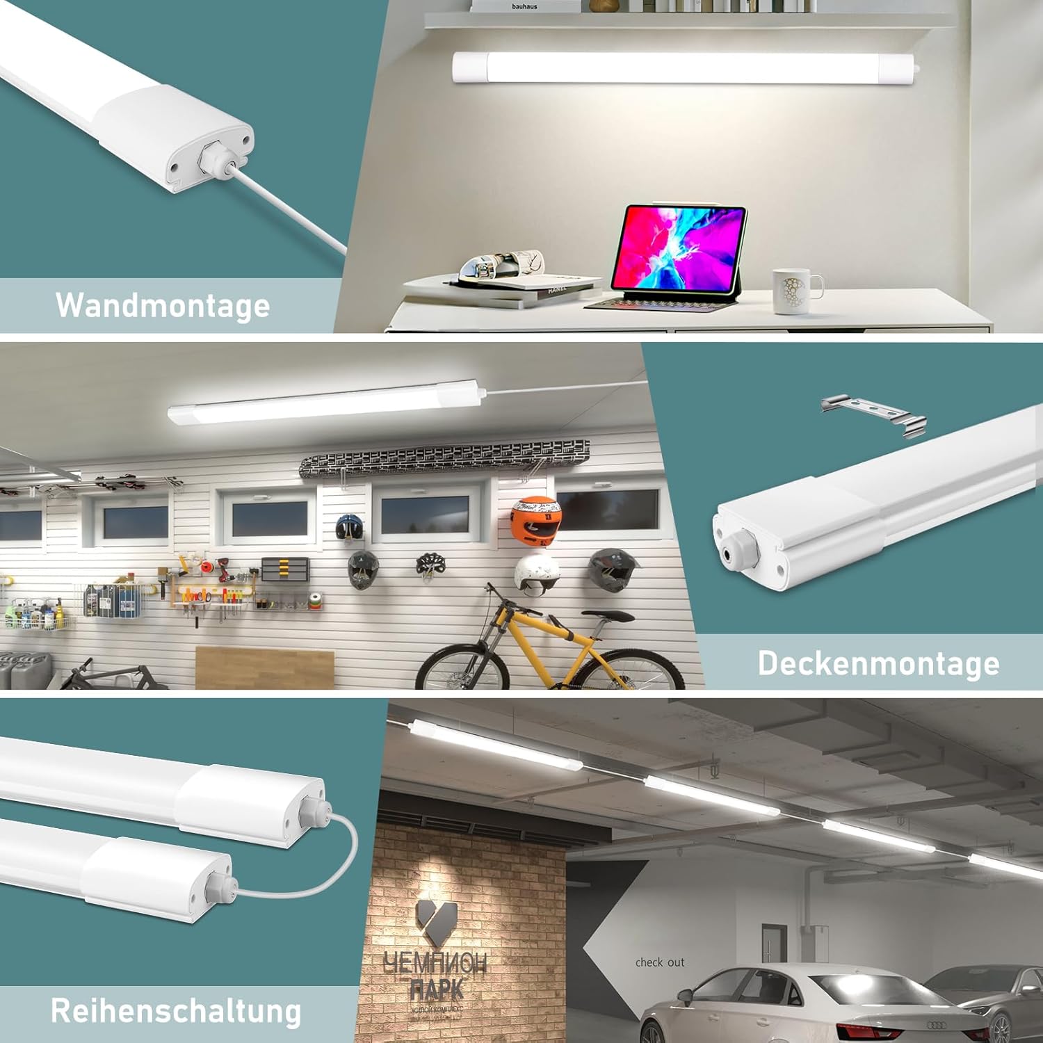Thumbnail 6 de IEGLED LED Feuchtraumleuchte 60cm 20W