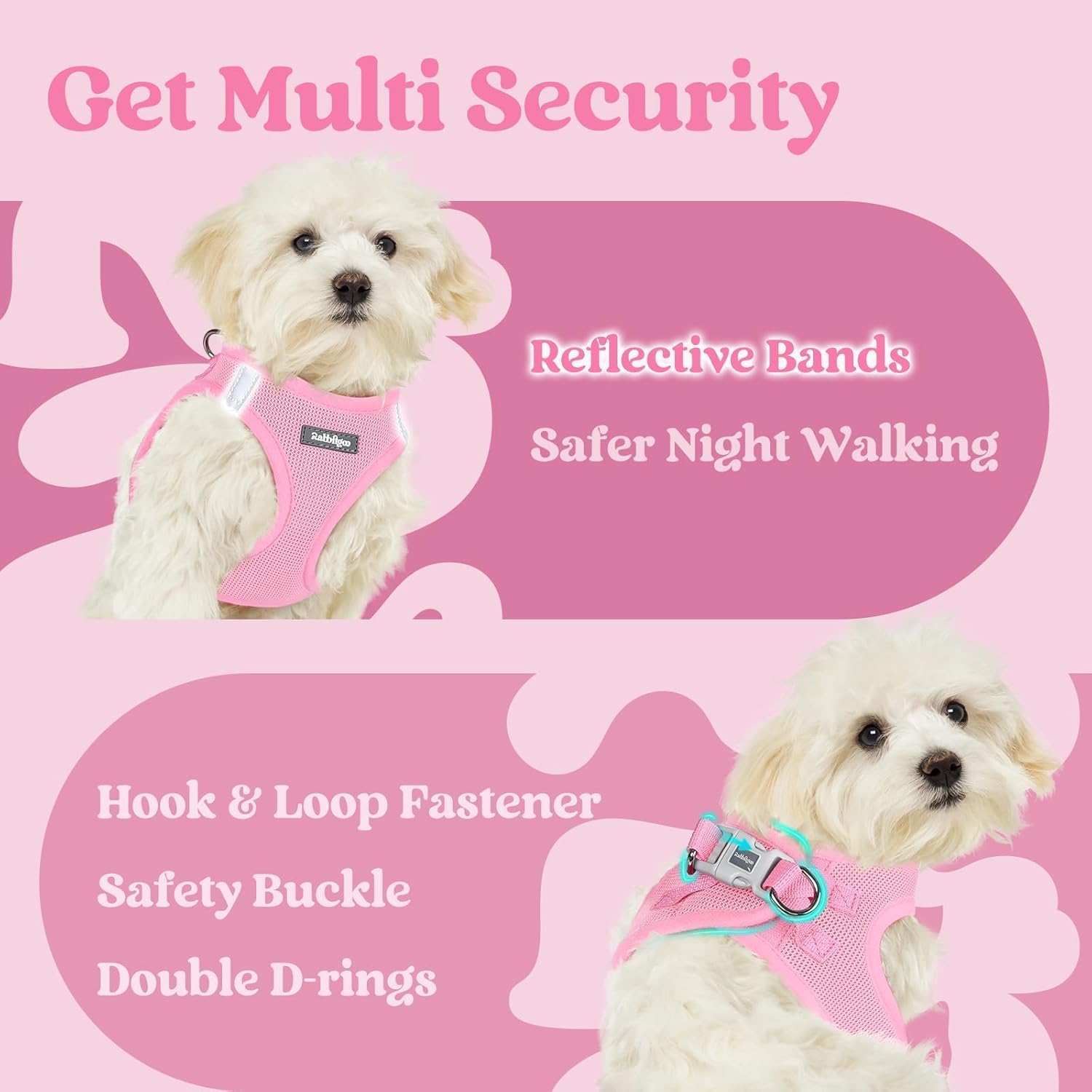 Thumbnail 6 de rabbitgoo Small Dog Step-In Soft Mesh Harness (XS) – Reflective, Lightweight and Easy-Fit