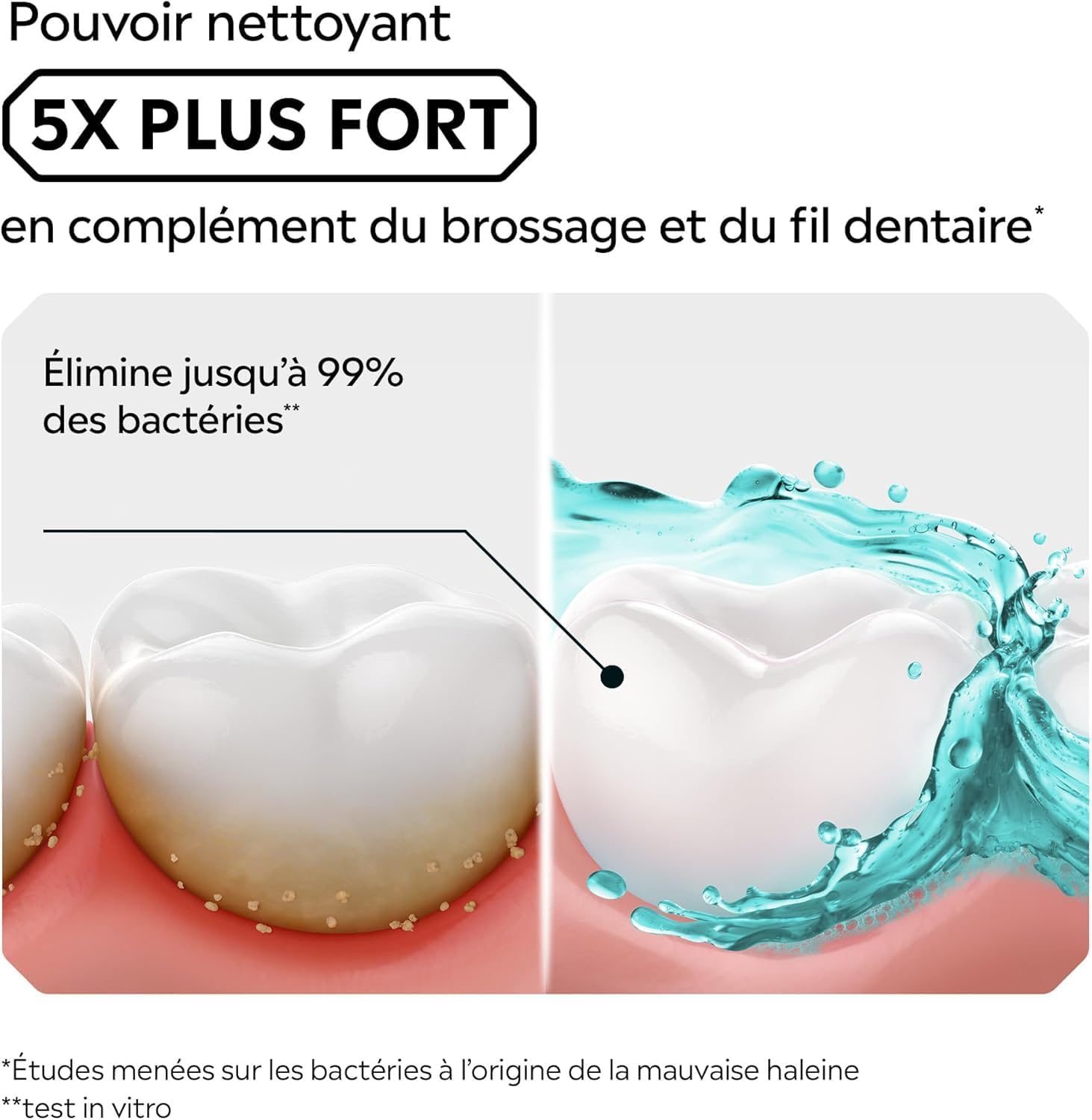 Detalle de Listerine – Bain de Bouche Quotidien Fraîcheur Intense (lot de 3 x 500 ml) – lutte contre les bactéries et haleine durable
