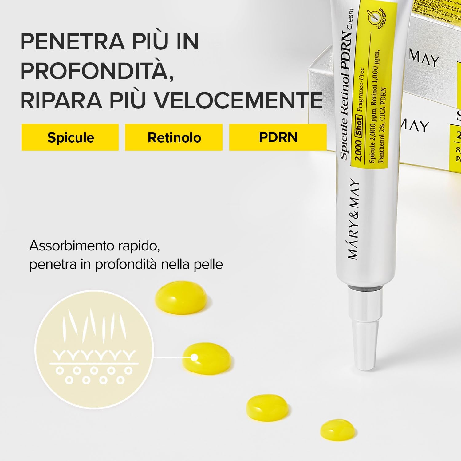 Thumbnail 2 de Mary&May Crema Spicule Retinolo PDRN — Idratante Viso Coreano con Spicole Marine e Retinolo Nano-Liposomiale