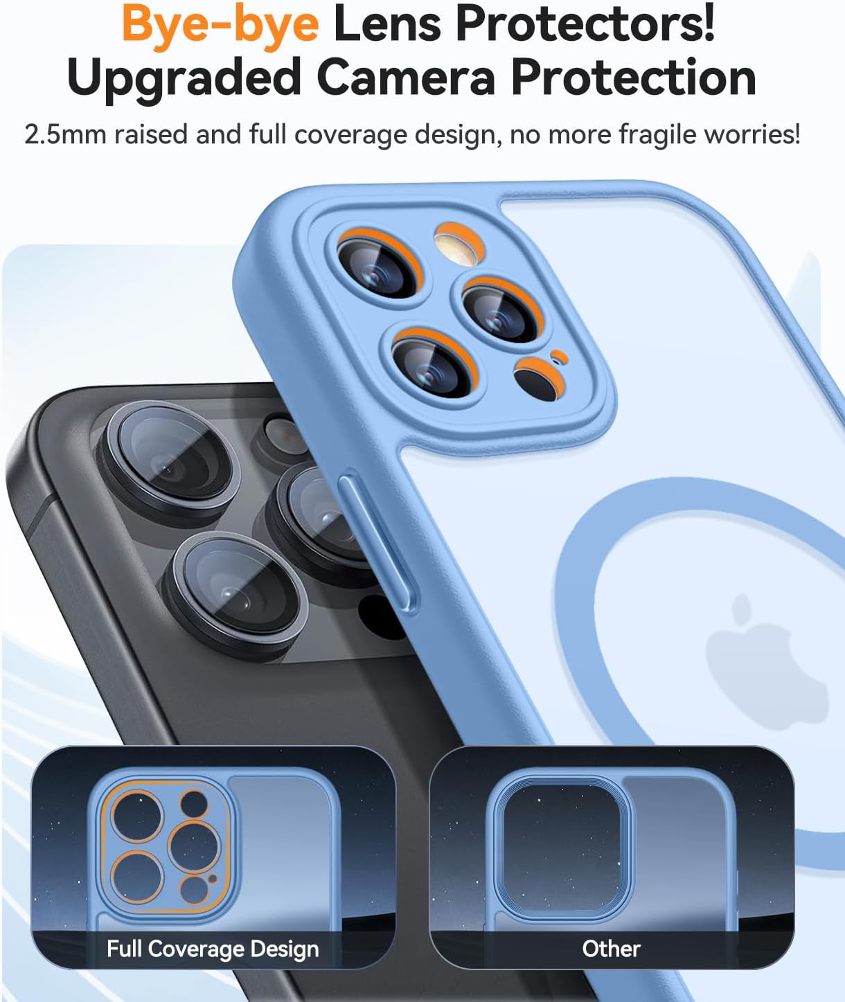 Thumbnail 2 de CANSHN Cover magnetica per iPhone 12 Pro (6,1") azzurra con protezione completa della fotocamera