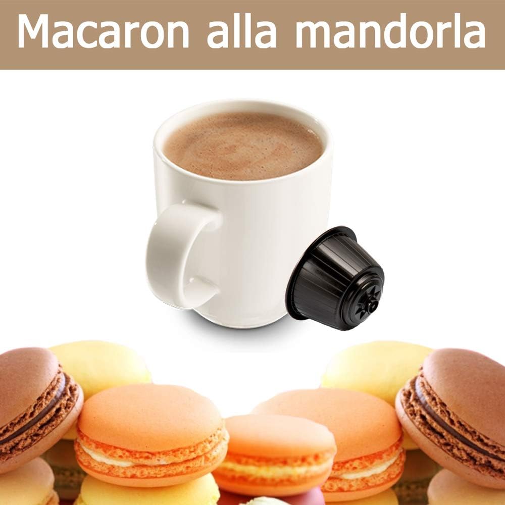 Detalle 2 de KICKKICK 32 Capsule Macaron alla Mandorla – Compatibili Dolce Gusto