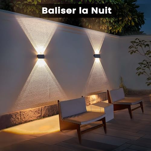 Thumbnail 8 de IIRARA Applique Solaire Extérieur – Lot de 4 LED blanc chaud IP67, 100 lm, 1500 mAh