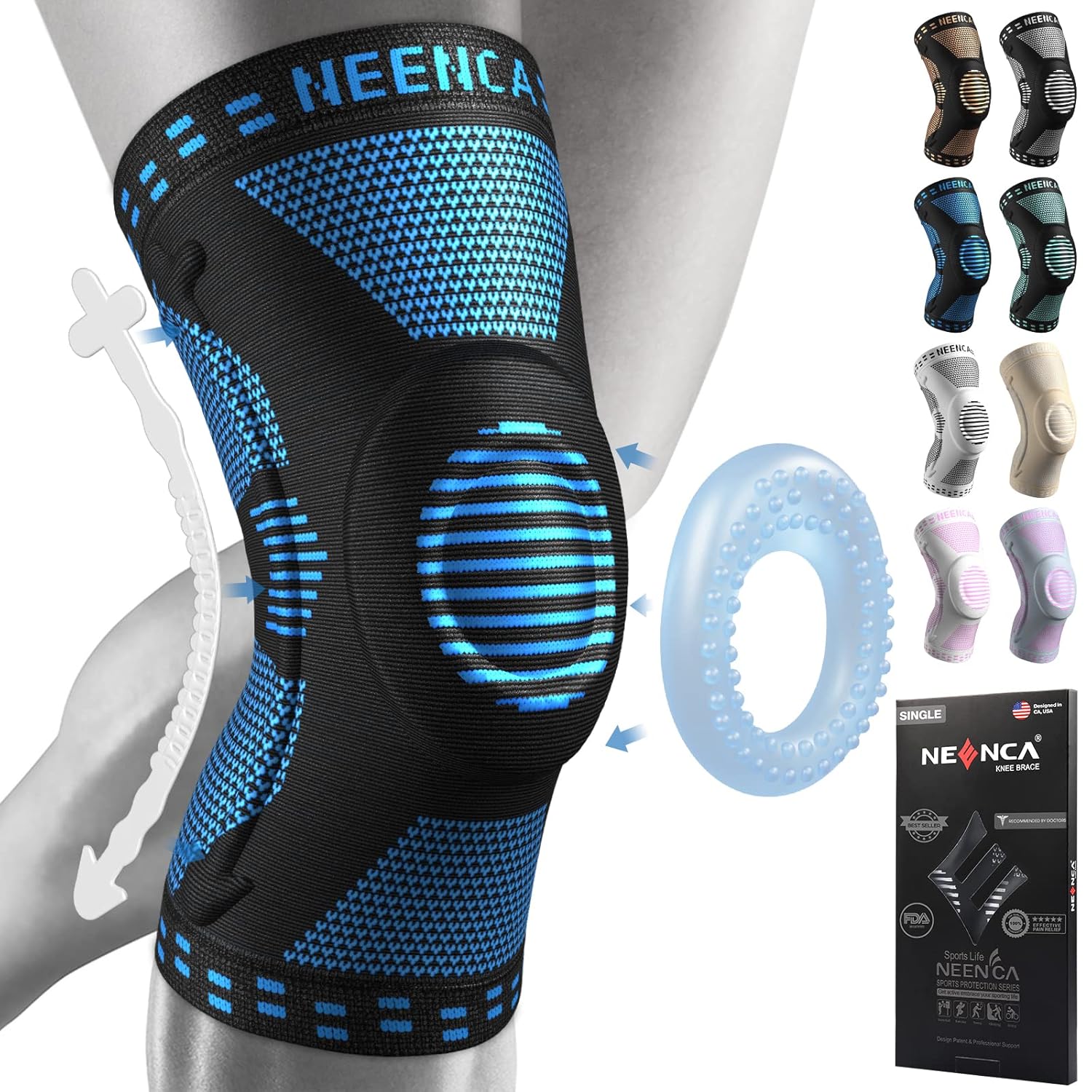 Thumbnail 6 de NEENCA Professional Knee Brace: Unisex Knee Compression Sleeve with Patella Gel Pads & Side Stabilizers
