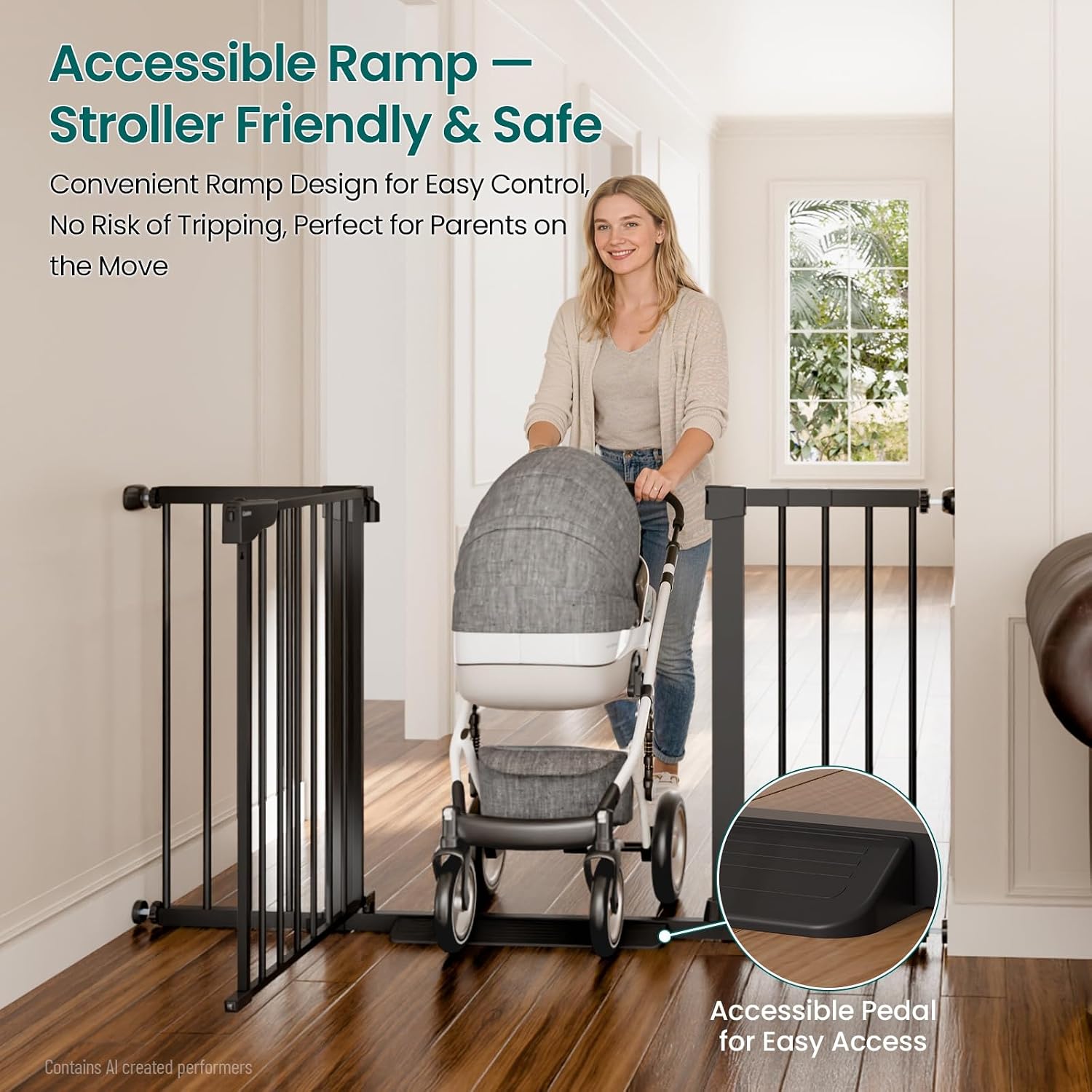 Detalle 2 de Cumbor S7V2 Baby Gate 2-Pack, 30–54-Inch Wide, Auto-Close