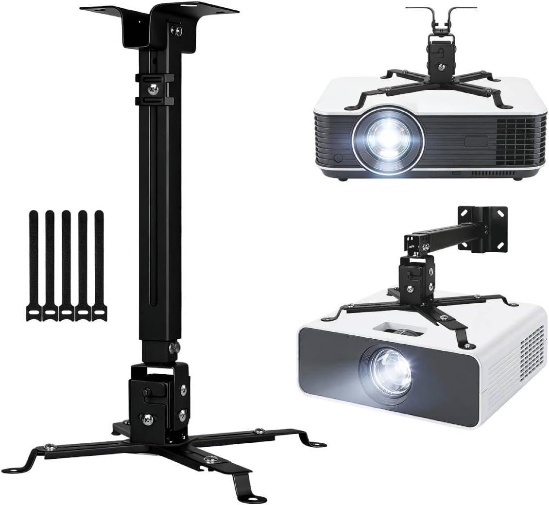 Thumbnail 6 de Vphom Universal Projector Mount Ceiling/Wall – 3-in-1 Bracket with Extension Pole & Cable Ties
