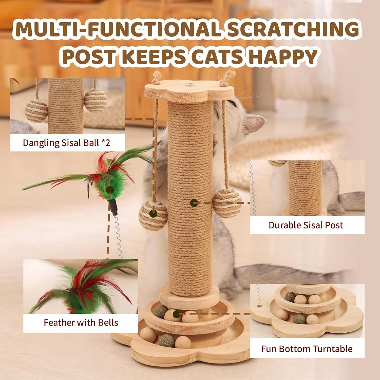 Detalle de Xeticey Cat Scratching Post 28x46cm
