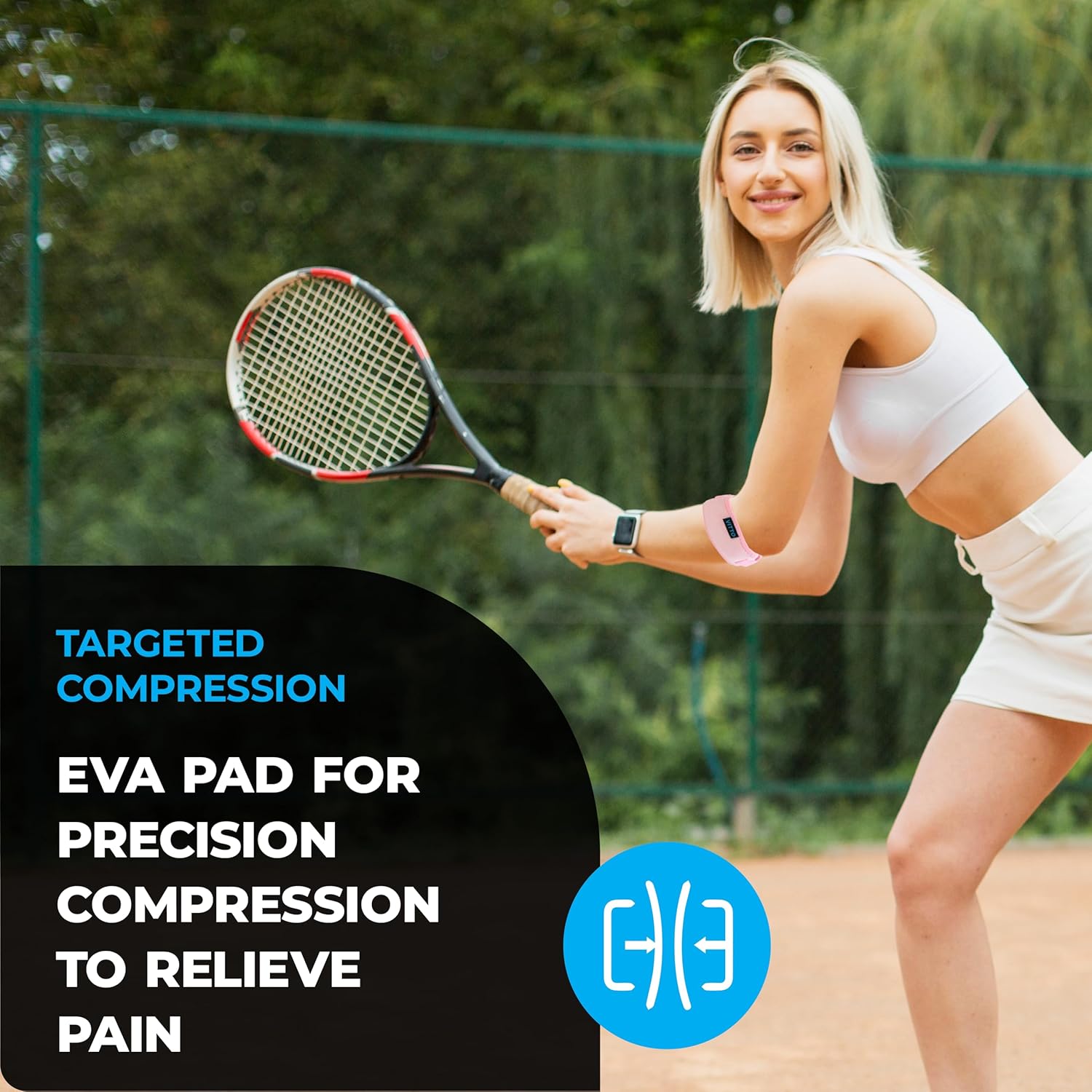 Thumbnail 2 de VITTO Elbow Support – Adjustable Tennis Elbow Strap for Pain Relief (Light Pink, One Size)