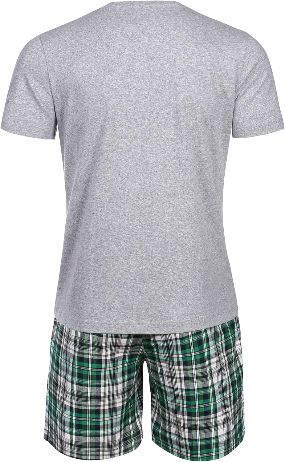 Thumbnail 3 de Winovia Schlafanzug Herren Kurz Pyjama Set aus 100% Baumwolle – V-Ausschnitt Shirt & kariertes Shorty Set für Sommer