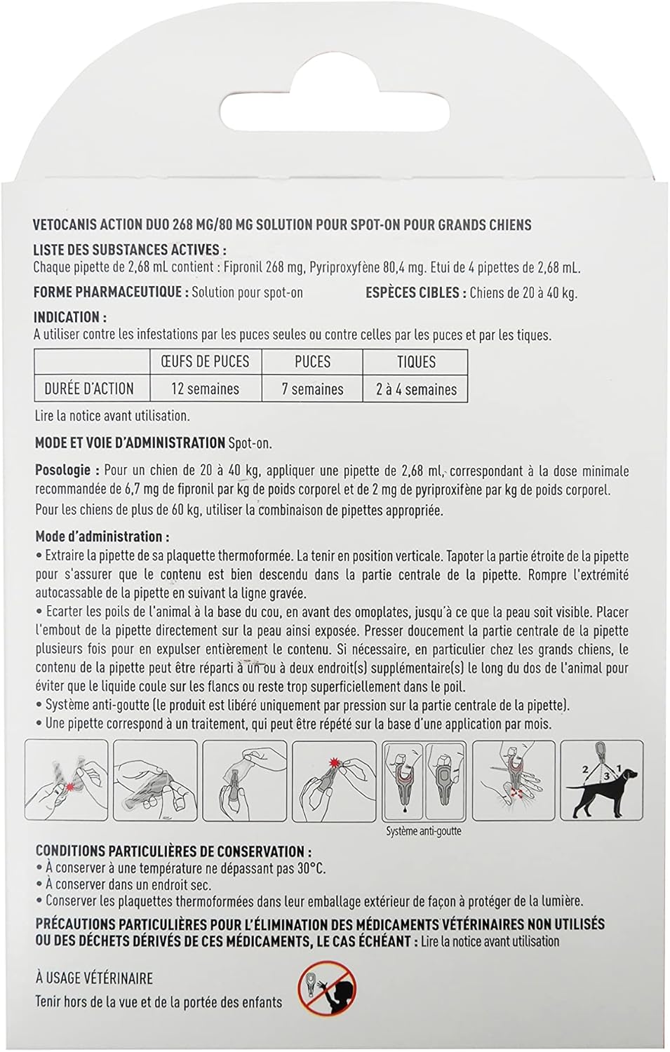 Thumbnail 1 de Vetocanis Action Duo – Pipettes anti-puces et tiques pour chien 20–40 kg, pack de 4