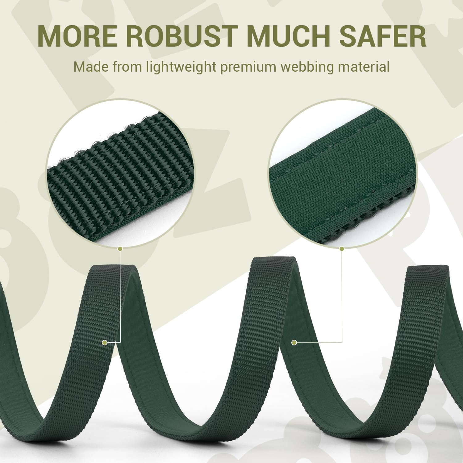 Thumbnail 4 de PETCOOZ Hundeleine mit 2 Karabinern, verstellbar auf 7 Längen – Schleppleine/Doppelleine für Hunde bis 30 kg, 3 m, dunkelgrün