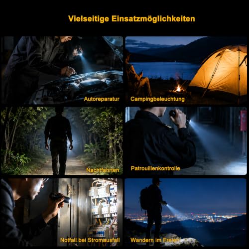 Thumbnail 8 de BEYSTE Taschenlampe LED Aufladbar 1000000 Lumen Extrem Hell – kompakt, flexibel, robust